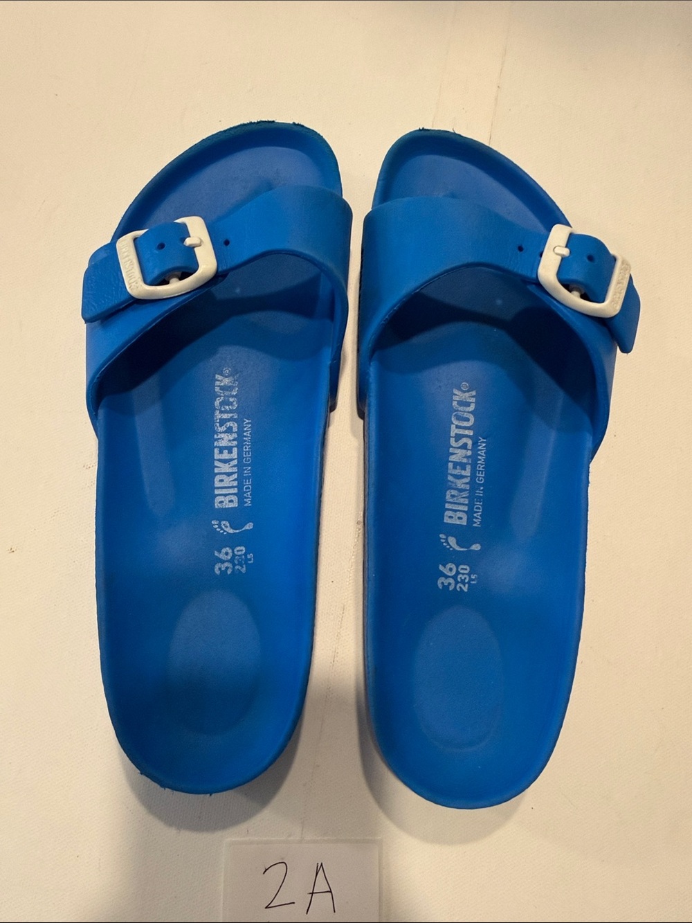 Birkenstock Kids Blue EVA Single-Strap Slide Sandals with Buckle - Picture 2 of 3